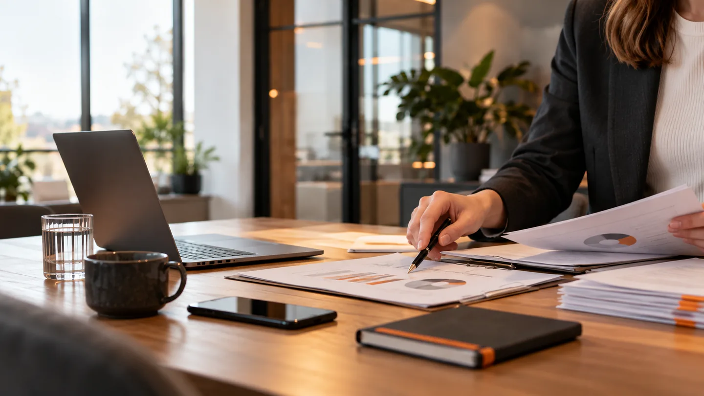 Backofficeprofessional die kosten en rapportages controleert